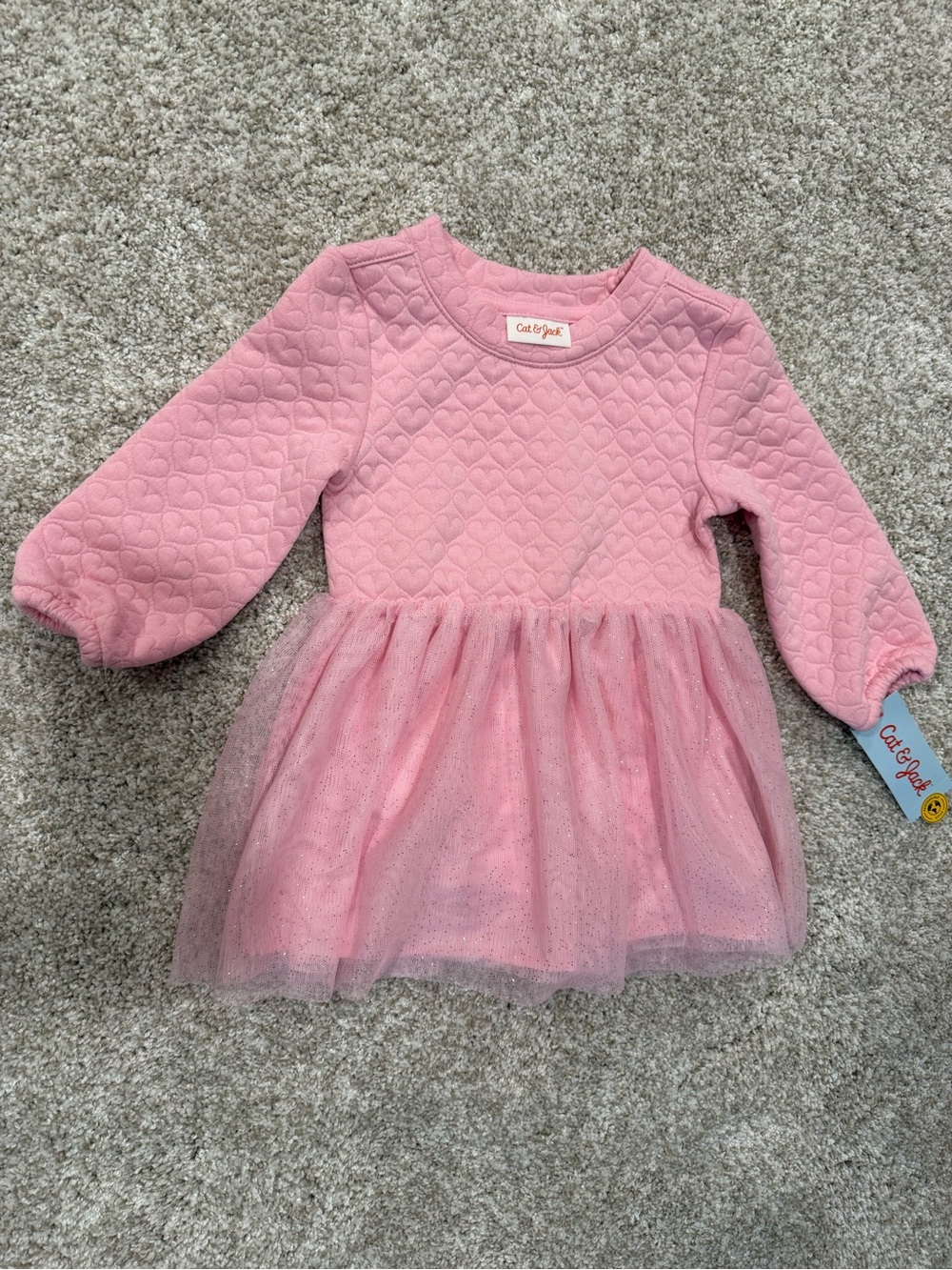 Cat & Jack Pink Quilted Heart Dress